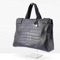 Prada Black Crocodile Portfolio Handbag - Sold for $1,536 on 05-17-2026 (Lot 649).jpg
